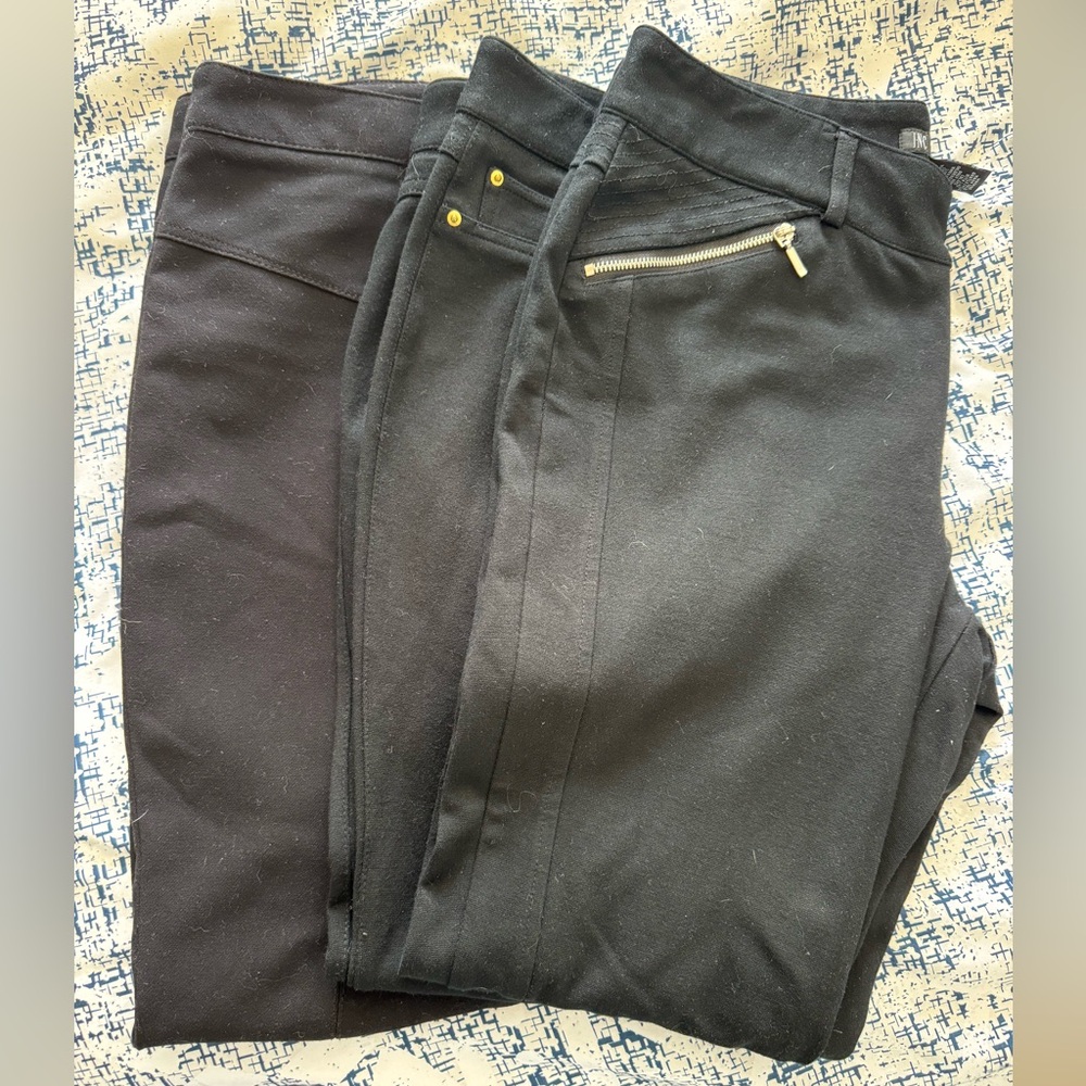 INC International Concepts all 3 pairs of Black Stretch Leggings